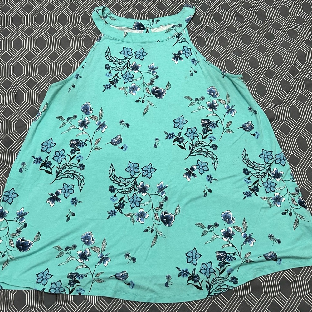 Torrid Teal Floral Tank Top